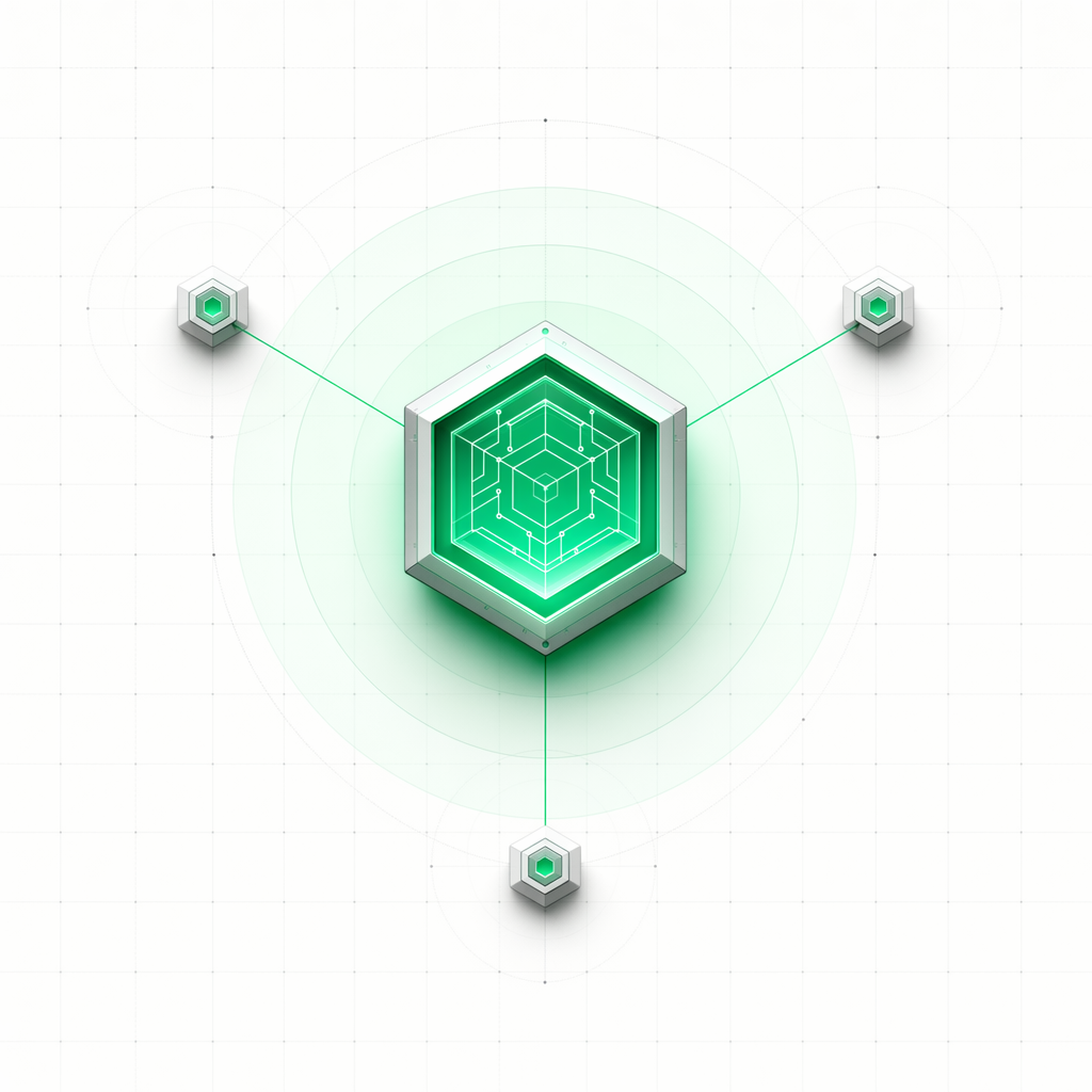 Attestor node with concentric halos and satellite reputation nodes